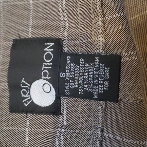 First Option- Brown and White Striped Shorts - Size 8 - Picture 8 of 10